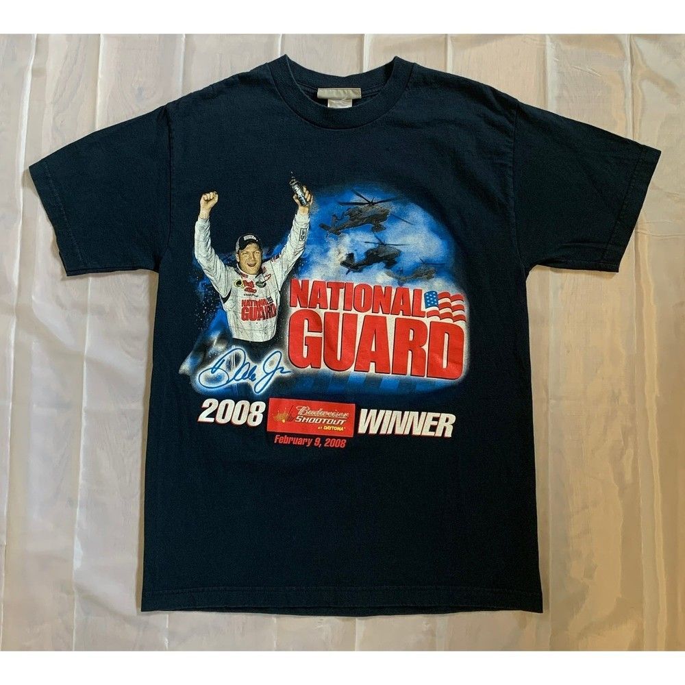 Nascar Dale Jr National Guard Men's M Budweiser Winner Power Speed Victory Shirt
